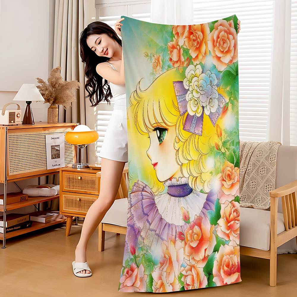 Anime Manga Candy Anime Microfiber Blanket Quick Drying Beach Towels Oversized Printing Super Absorbent Pool Towel Blanket