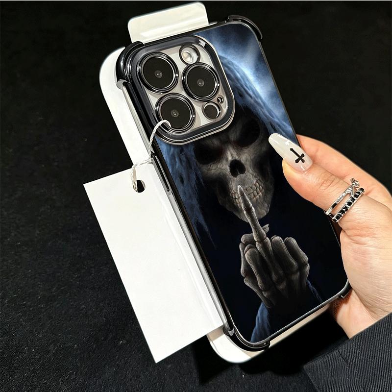 Coque de téléphone plaquée style amusant avec squelette de la Faucheuse pour Xiaomi Poco X5 X6 X7 X8 Pro Max F8 Ultra F7 M8 M7 M5S Redmi 15C 15 14C 1