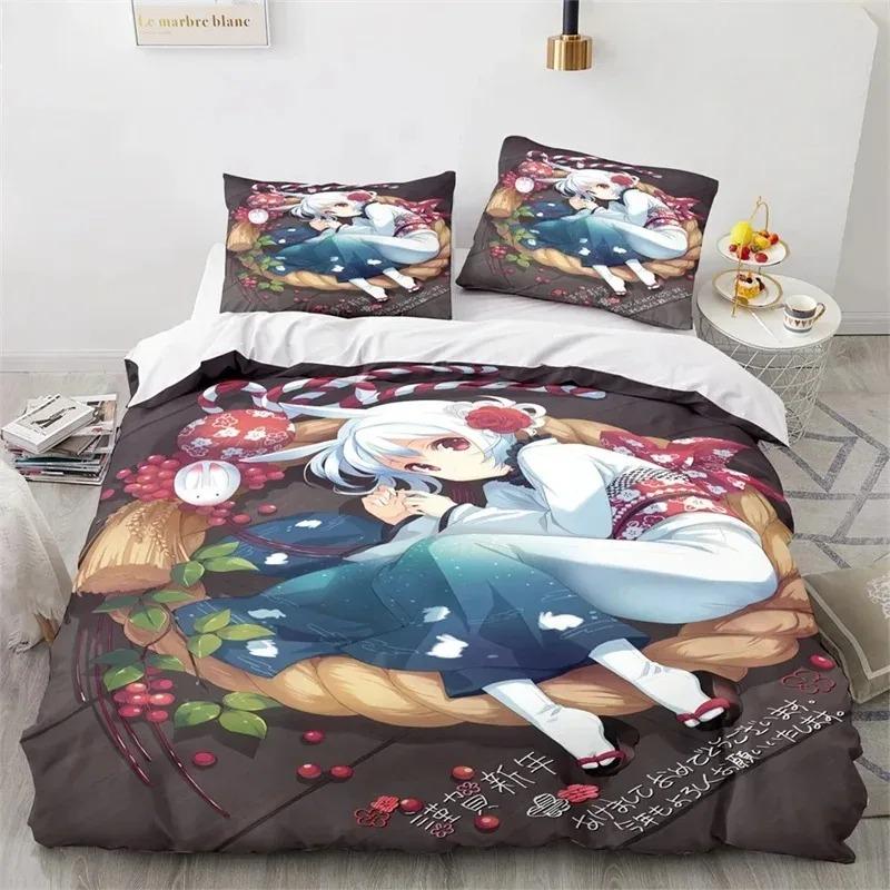 Anime Kawaii Sexy Girl Bedding Set Boys Girls Twin Queen Size Duvet Cover Pillowcase Bed Kids Adult Fashion Home Textileextile