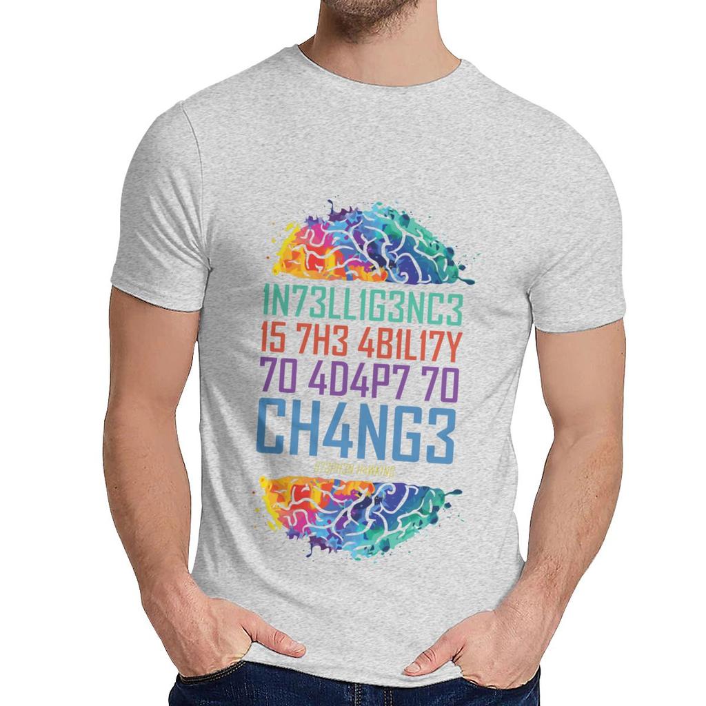 Unisex T Shirt Intelligence Is The Ability To Adapt To Change Great Harajuku Round Collar Cartoon