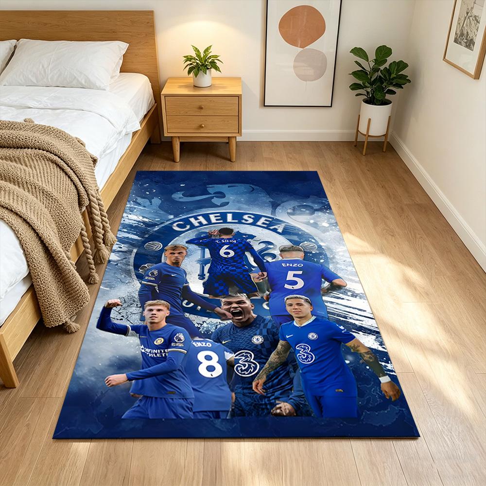 Chelsea Football Club Galaxy 2D Printed Floor Mat Soft Plush Water-resistant & Washable Office & Lounge Rug Stylish Area Rug