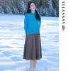 ELLASSAY Draped Pleated Midi Skirt