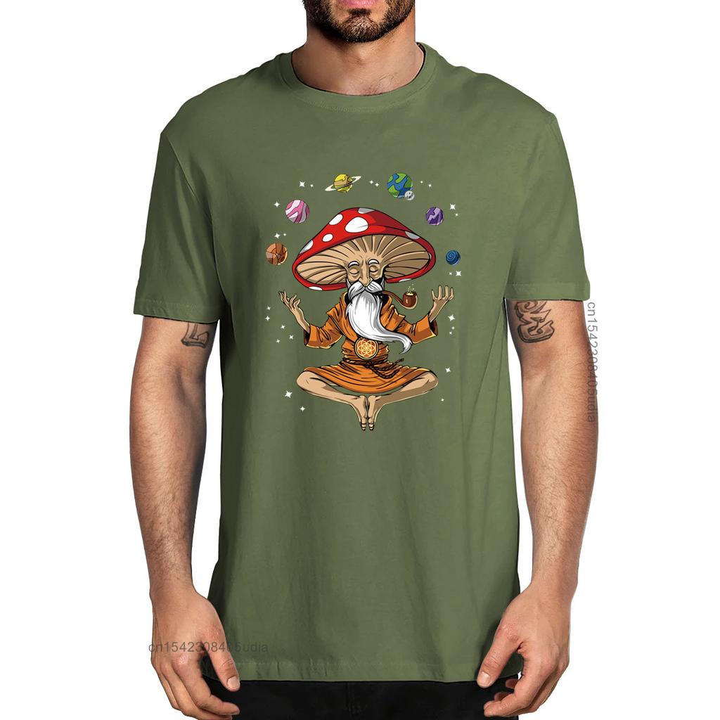 Unisex Fashion Psychedelic Meditation Magic Mushroom Funny Unisexs 100 Cotton Tshirts Unisex Soft Tee