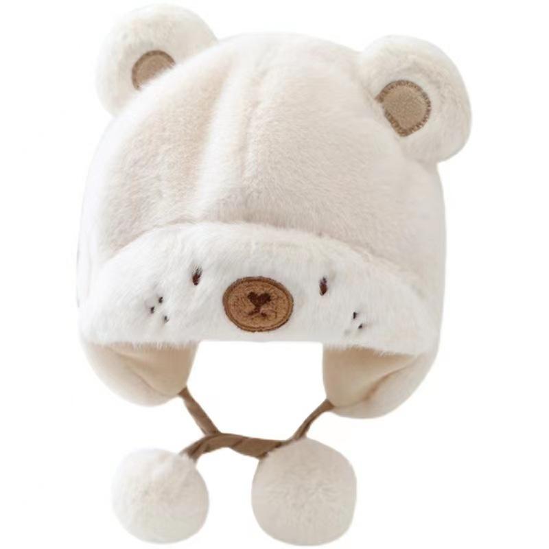 1ks Teplé Měkké Novorozenecké Čepice Krásná Zimní Dětská Čepice Medvídek Fleece Vlna Ochrana Uší Chlapecká Dívčí Čepice Beanie Pro Děti