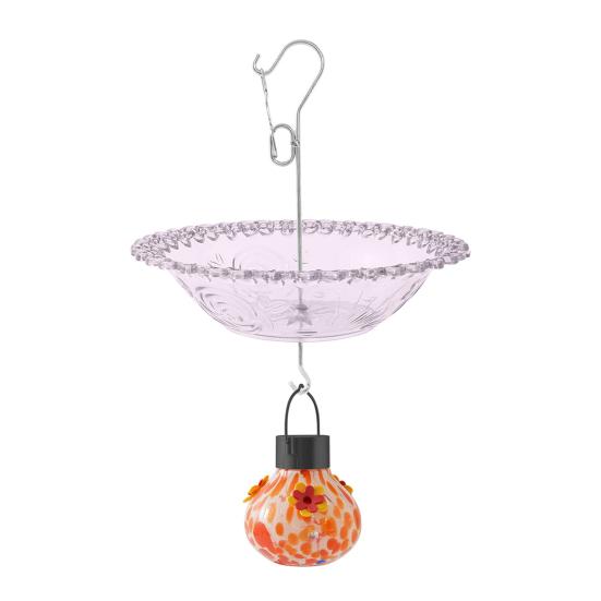 

Подвесная кормушка для птиц на солнечной батарее, кормушка для колибри, чаша для кормления птиц с водяной лампой фиолетовый