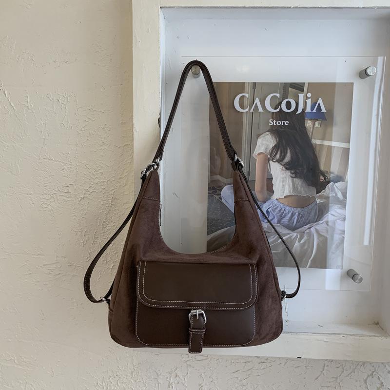 

Large capacity bag women s new backpack fashion commuter tote bag multi-functional shoulder messenger bag темно-коричневого