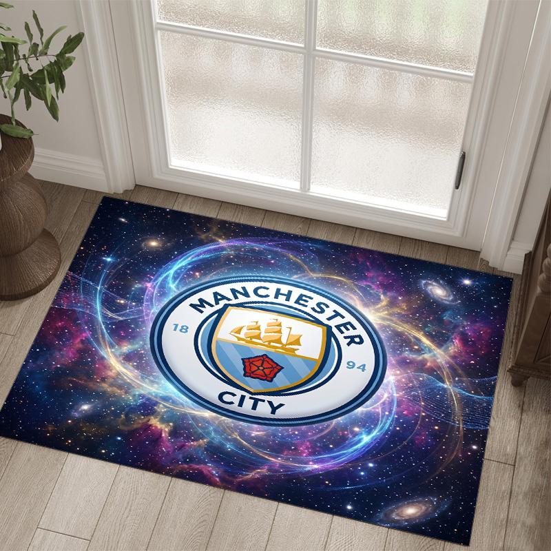 Manchester City Design Crystal Velvet Carpet Cozy Non?Slip Printed Rug For Bedroom Living Room Entrance