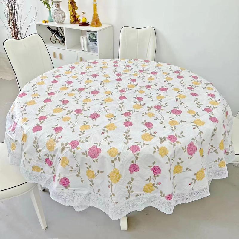 Restaurant-Grade Round Plastic Tablecloth - Waterproof & Oil-Proof, Scald-Resistant, Wash-Free, Ideal for Home or Hotel Use