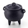 Cast Iron Incense Burner Removable Lid Stable Tripod Cauldron Censer Side Ring Handles Vintage Style Incense Stove Meditation