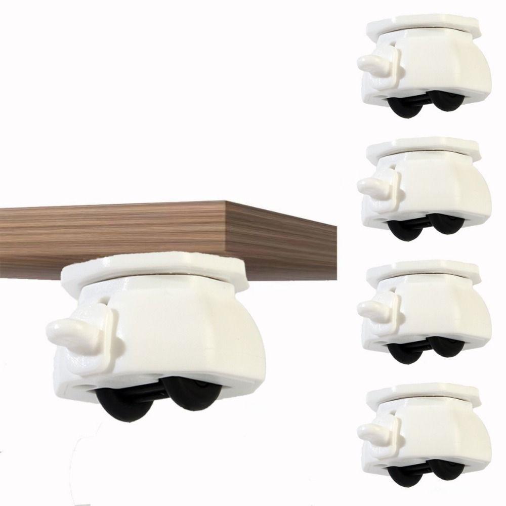 4Pcs Wear Resistant Universal Wheel Caster Self Adhesive Pulley Rotating Wheel Home Use