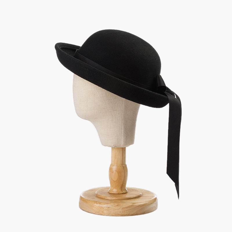 Kids Winter Wool Big Bowknot Wool Felt Children Holiday Leisure Kids Sun Cap Hat