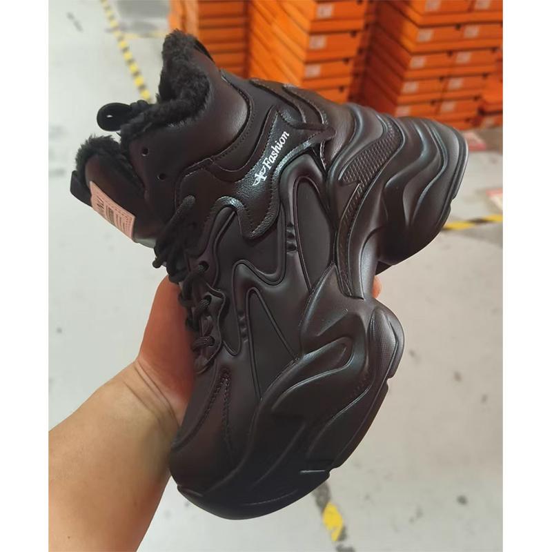 2025 Winter Genuine Leather Shoes Women Snow Boots Warm Plush Cold Winter Shoes Height Increasing 8cm Fashion Brand Ladies Ankle Boots