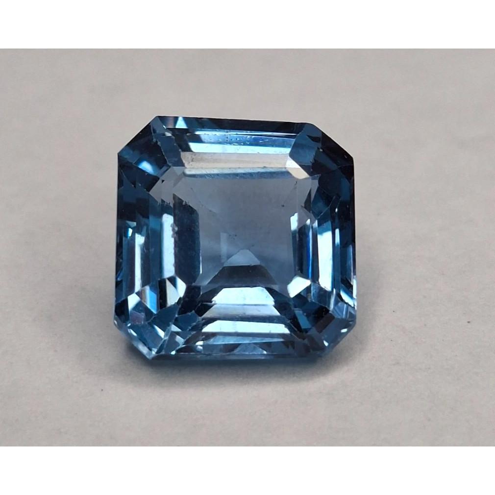 Asscher Natural Teal Blue Tourmaline 11-13 Ct VVS Certified Loose Gemstone
