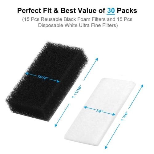 30 Premium Foam and Ultra-Fine Filters for CPAP Filters, M Series