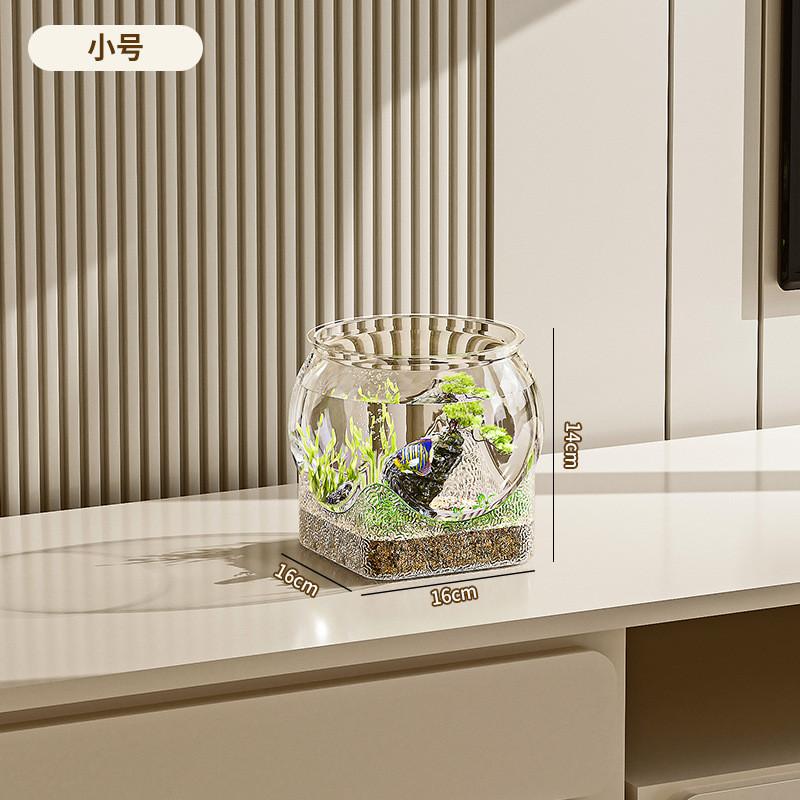 

Настольный гидропонный аквариум-шар - Прозрачный акриловый аквариум с верхней частью для растений, Маленький террариум для растений и рыбок петушков для украшения дома и офиса 1#