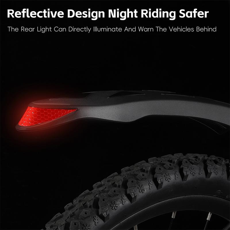 WEST BIKING Reflective Bicycle Fender High Toughness Bike Front Rear Mudguard For 26-27.5 Inch MTB Fenders Bike Accessories