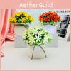 Miniature Faux Orchid Potted Plant With Realistic Design For Home Office And Bedroom Decor