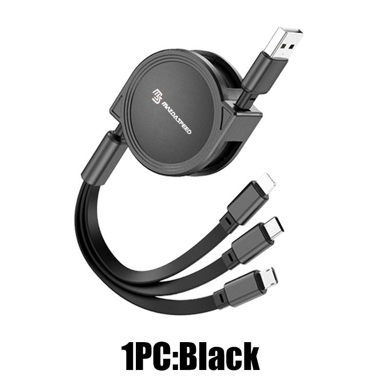 Car Charging Data Cable Retractable 3 In 1 Phone Charger Tool For Mazda MS Demio CX-5 CX6 CX7 M3 M6 MX3 MX5 Rx8 Axela CX-30 IUE2