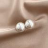 15mm Minimalist White Simulated Pearl Round Clip On Earrings For Women No Piercing Wedding Party Jewelry
