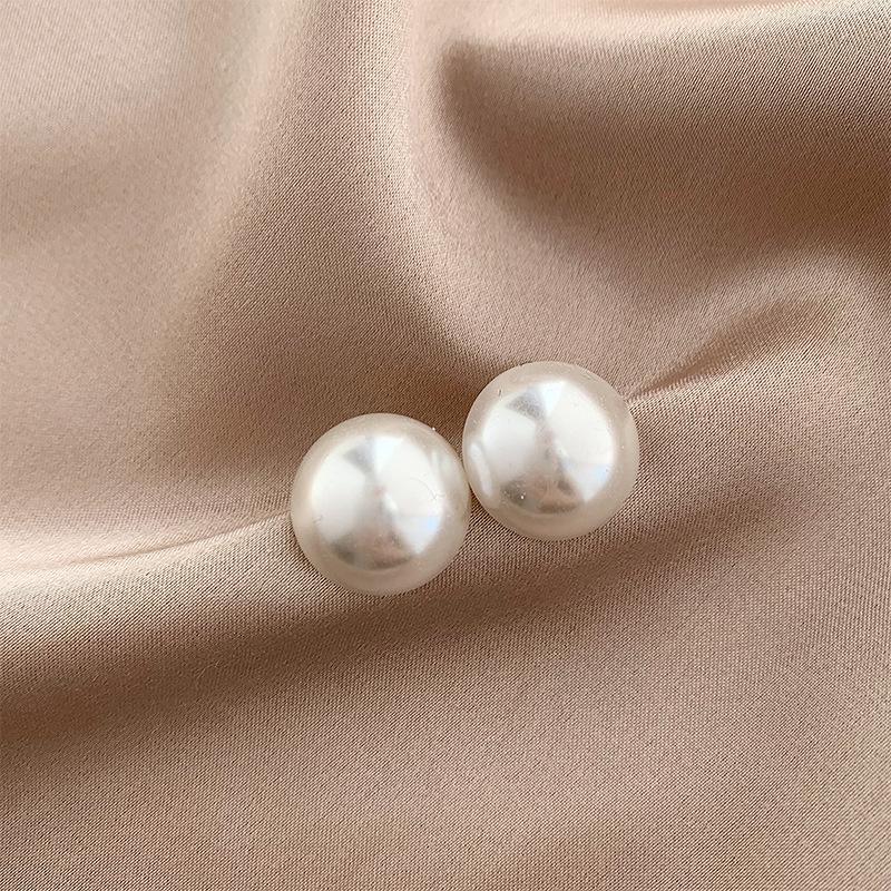 15mm Minimalist White Simulated Pearl Round Clip On Earrings For Women No Piercing Wedding Party Jewelry