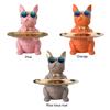Bulldog Statue Key Holder Resin Modern Bulldog Candy Dish Key Holder Tray for Home Entryway Table Decor Pink
