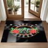 Guns N’ Roses Design Crystal Velvet Rug Soft Decorative Mat for Bedroom Entrance
