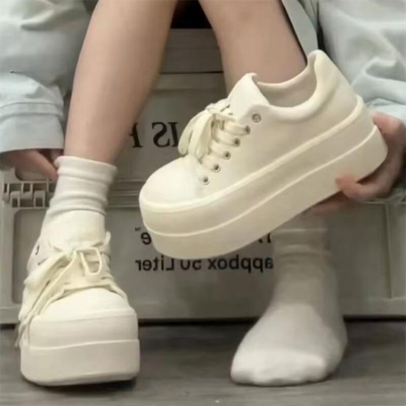 Big head platform shoes muffin little white shoes women's spring new height-increasing casual shoes versatile sports board shoes
