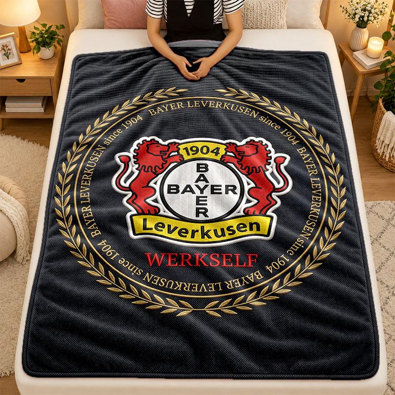 Flannel BlanketBayer Leverkusen Football Warm Soft Throw Blanket for Indoor Sofa Bed Living Room Use