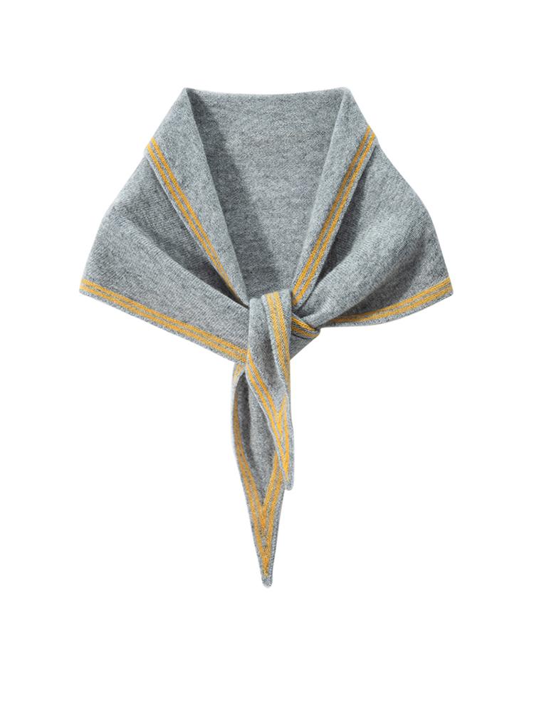 

Women Cashmere Triangle Scarf Small Shawl Neck Warmer Applique Stripes Spring Multipurpose Cowl Pashmina Soft Knit Accessories