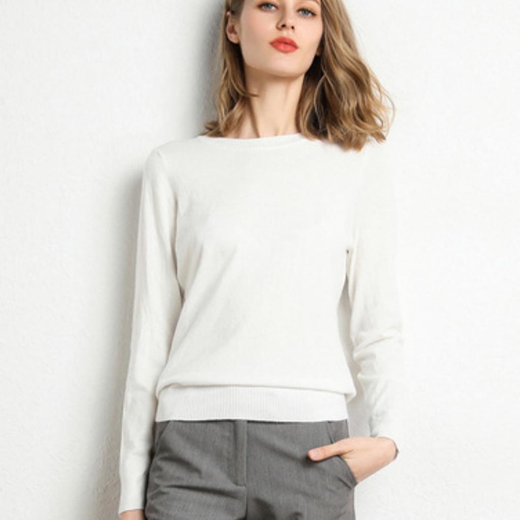 10 Colorss Round Neck Bottoming Shirt Sweater Women Short Long Sleeve Pullover Solid Color Knitted Sweater