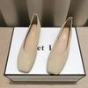 Hong Kong Magpie King Cashmere Soft Surface Shallow Mouth Square Head Square Mouth Casual Niche French Women's Shoes Low Heel Women's Single Shoes La