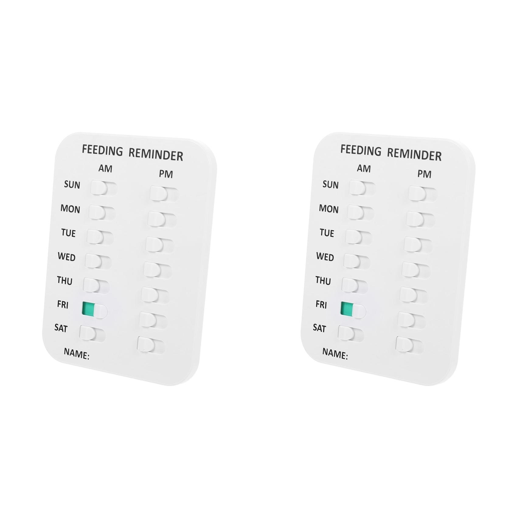 

2X Dog Feeding Reminder, Magnetic Or Double Sided Adhesive Application, Reminder To Feeding Of Pets-2 Rows білий