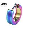 Ear Stud Round Earring Safe Unfading Unisex Stainless Steel Titanium Plated Clip for Shopping Club Daily Wear Hoop