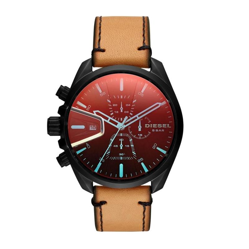 

Diesel Watch Quartz Movement Leather Strap 47Mm Black Dial Men watches DZ4471 Black Dial