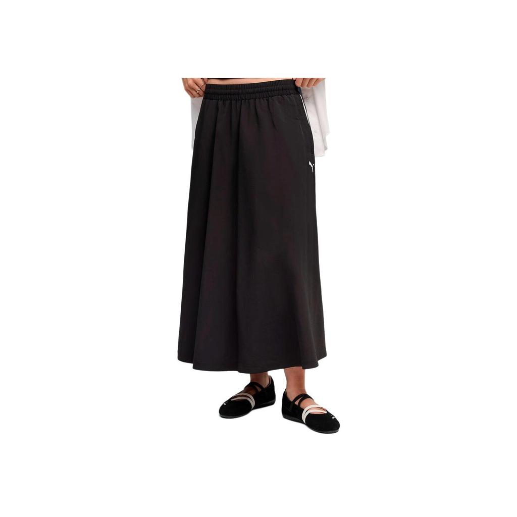 Puma T7 Woven Midi Skirt Fashion Comfortable Soft Skin-Friendly Casual Long Skirt Women Skirts 634064-01