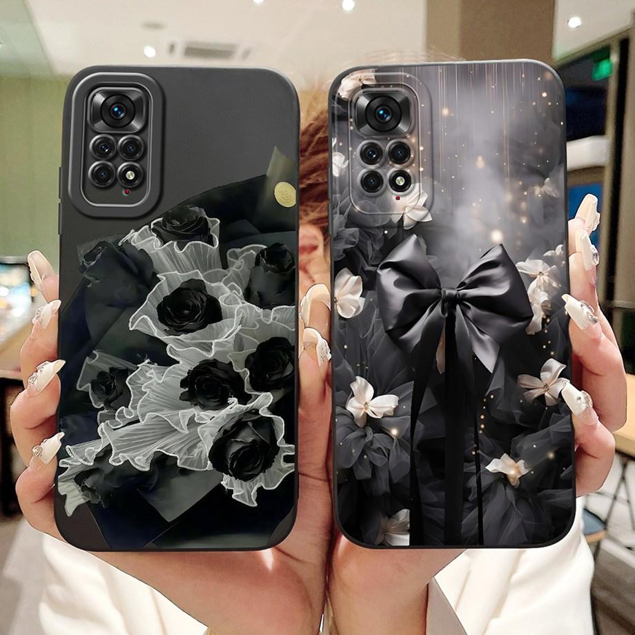 Case For Xiaomi Redmi Note 11 11s 11 Pro Pro+ 4G 5G Phone Case Note 11T Soft Silicone Funda Women Fashion Flower Printed Cover