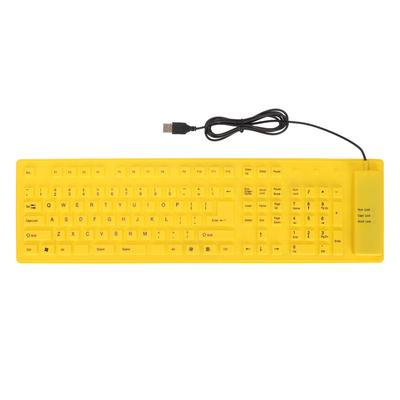 Sammenfoldeligt Silikone Tastatur 108 Taster Silikone Sammenfoldeligt USB Kabelbundet Vandtæt Støjsvag Tastning Fuld Forsegling