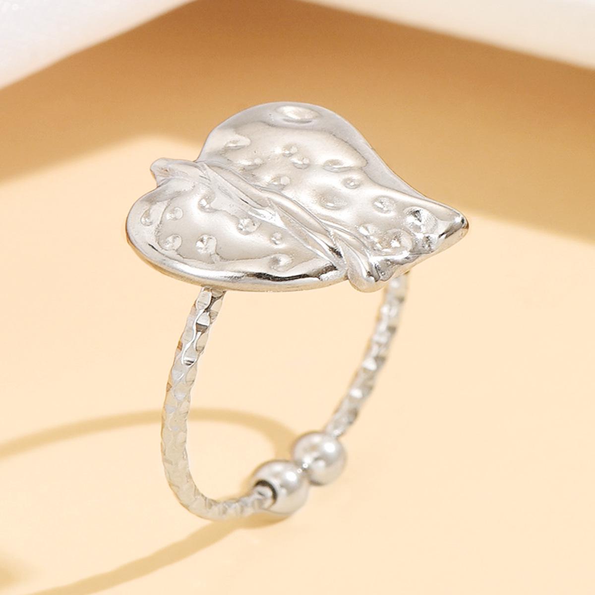 Heart-Shaped Strawberry Fruit Ring for Women – Versatile Fairy Style Stainless Steel Jewelry