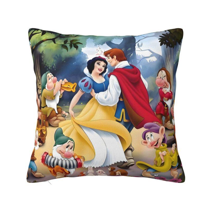 Disney Schneewittchen und die sieben Zwerge Kissenbezug Cartoon Fantasy Film Anime Weiches Luxus-Kissen für Sofa Heimdeko