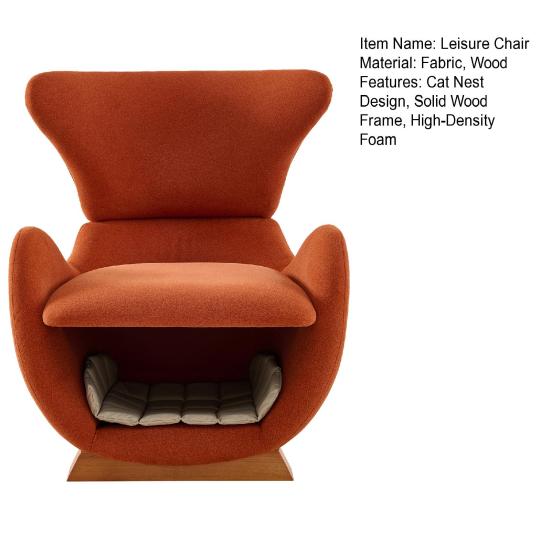Single Sofa Designer Lounge Chair in Whale Shark Look Pet-Friendly Chair Offers Cats And Small Makeup Dogs A Place To Retreat Anti-Cat Scratch
