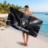 Las Vegas Raiders Customized Name Text Beach Towel, Soft Absorbent Towel Beach Pool Travel Personal Gift