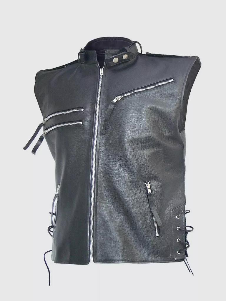 Handmade Genuine Lambskin Leather Stylish Classic Classy New Men's Gray Vest Coat Real
