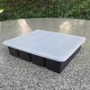 Silicone Butter Mold Tray with Lid, Rectangle Mold Tray for Butter, Pudding, Soap, Chocolate, Cheesecake, Ice Cube Bar (Black with transparent lid)