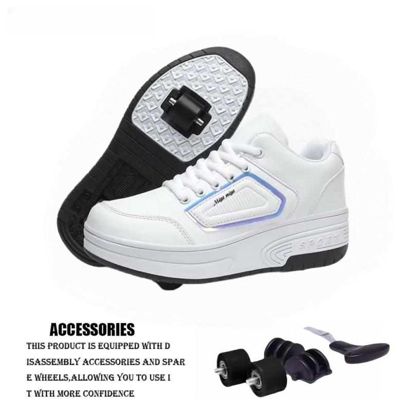 New Running Children Casual Sneaker 4 Wheel Adult Kids Outdoor Sports Dual-Use Walk Roller Skate Shoes Roller For Women