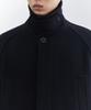 Musinsa Standard Wool Blend Oversized Muff Pocket Half Balmacaan Coat [Navy]