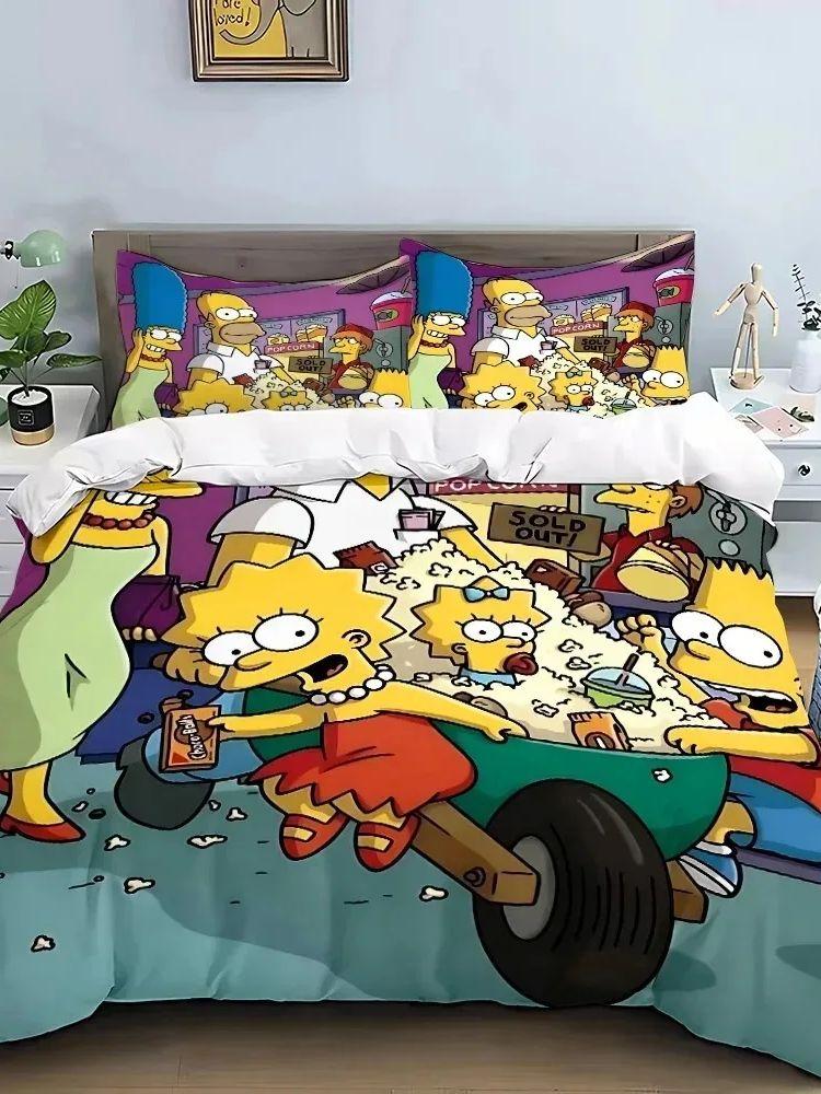 2026 The S-Simpsons Cartoon Duvet Cover Set Soft Wash Bed 3 Piece Comfortable Student Dormitory Home Baby Bedding Best seller