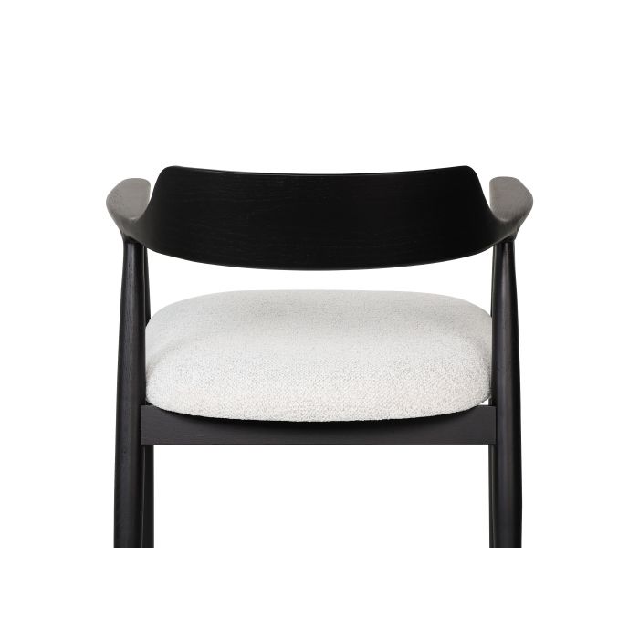 Chaise - MUVOE - Kennedy - Bois de frêne noir/blanc - Assise rembourrée - Design intemporel