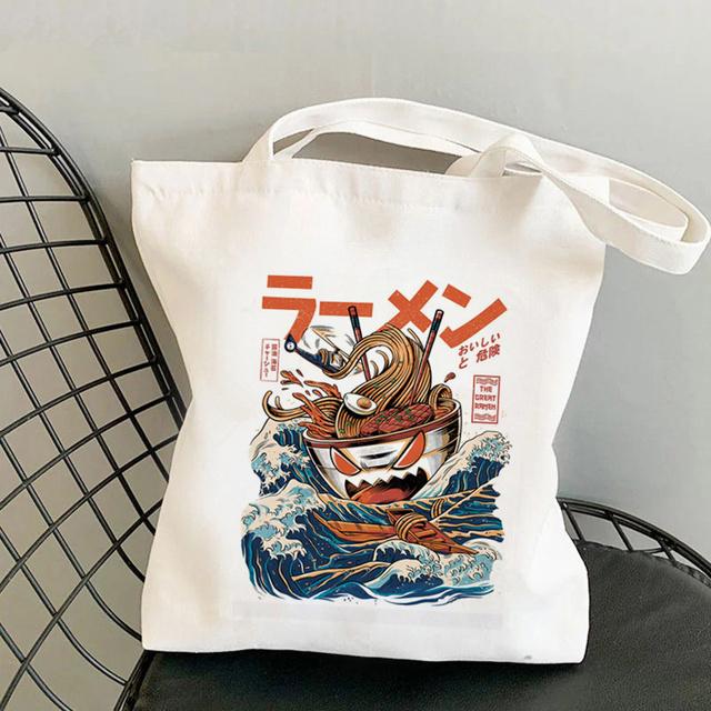 Shopper The Great Retro Wave Pink Printed Kawaii Bag Harajuku Women Shopping Bag Canvas Shopper Bag Girl Shoulder Lady Bag