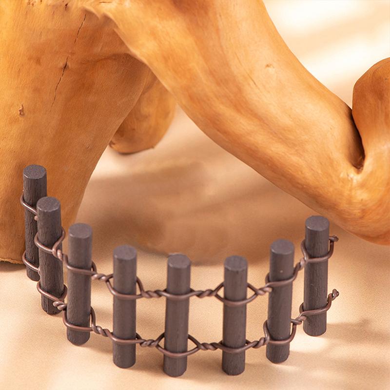 Mikrokrajobraz Płotek z bali Akcesoria do domu Mały płotek Drewniane rękodzieło Miniatura ogrodowa Dekoracja domu