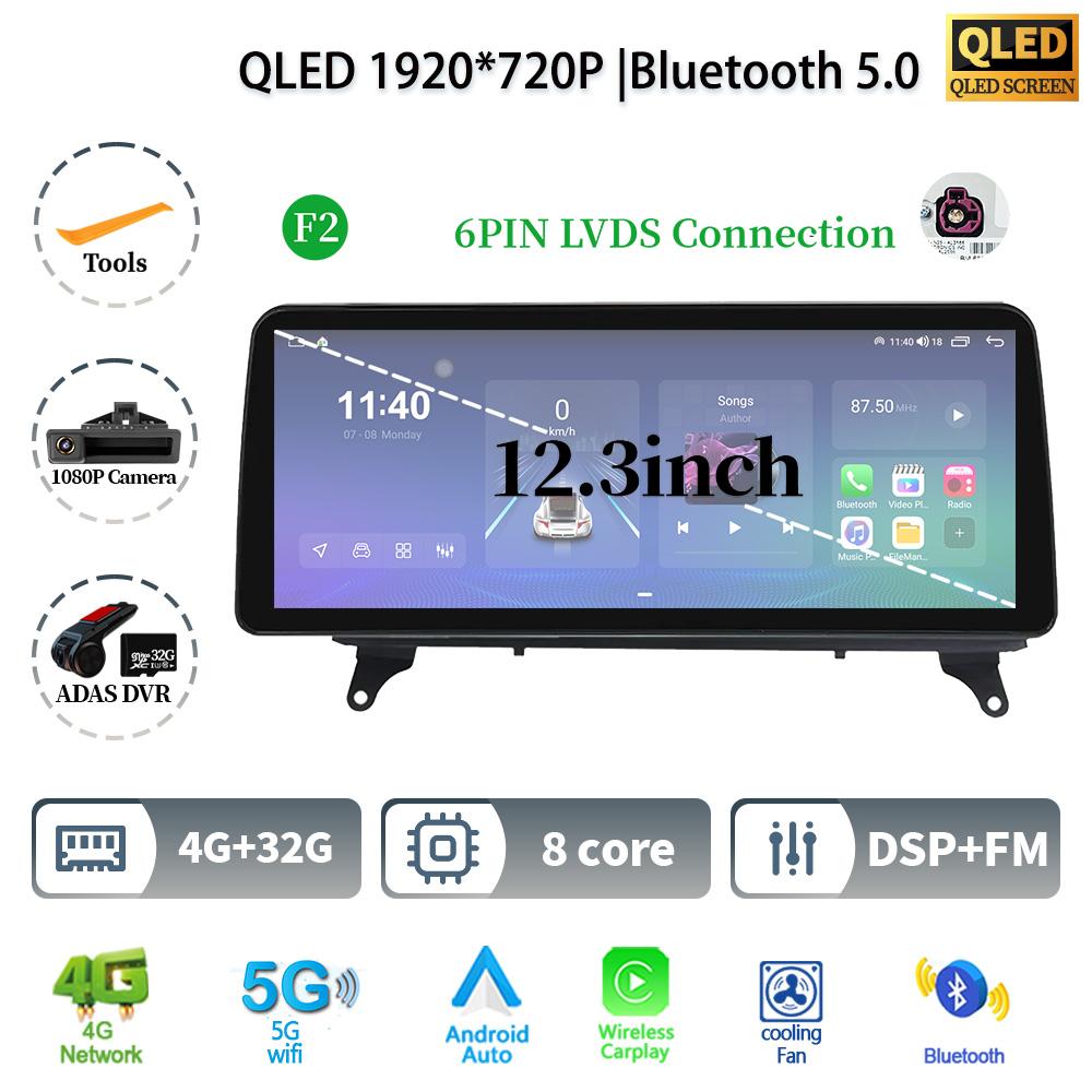 12.3" For BMW X5 E70 X6 E71 2007-2012 Android 14 Car Radio Multimedia 4G GPS Navigation Bluetooth Stereo CarPlay Touch Screen